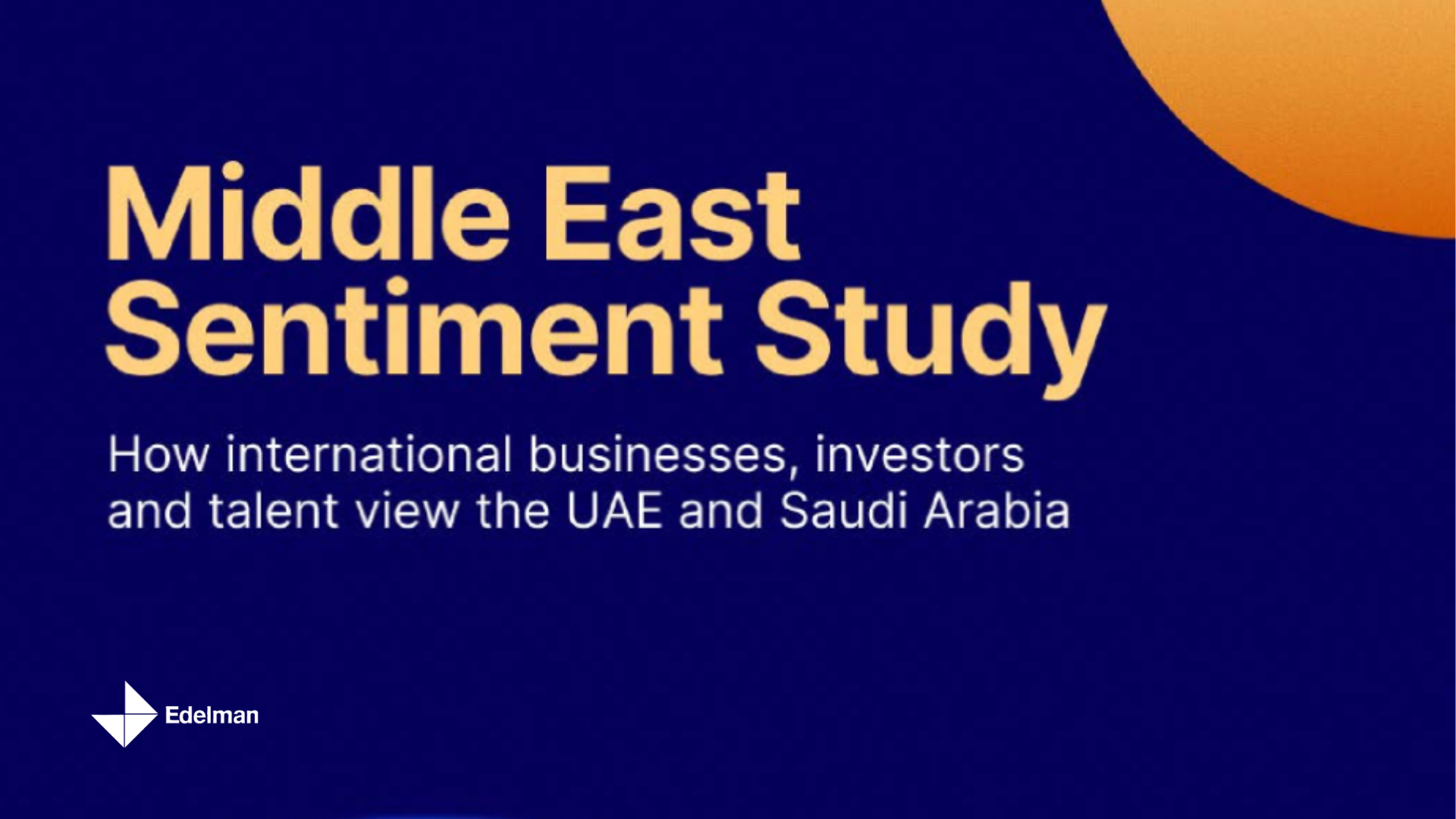 Edelman's Middle East Sentiment Study